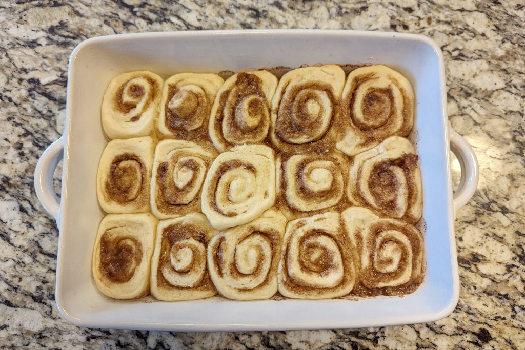 no yeast cinnamon rolls cooling after baking