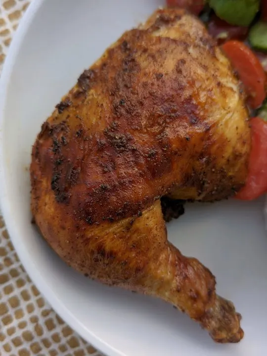 A single serving of our Peruvian roasted chicken served with serrano crema.