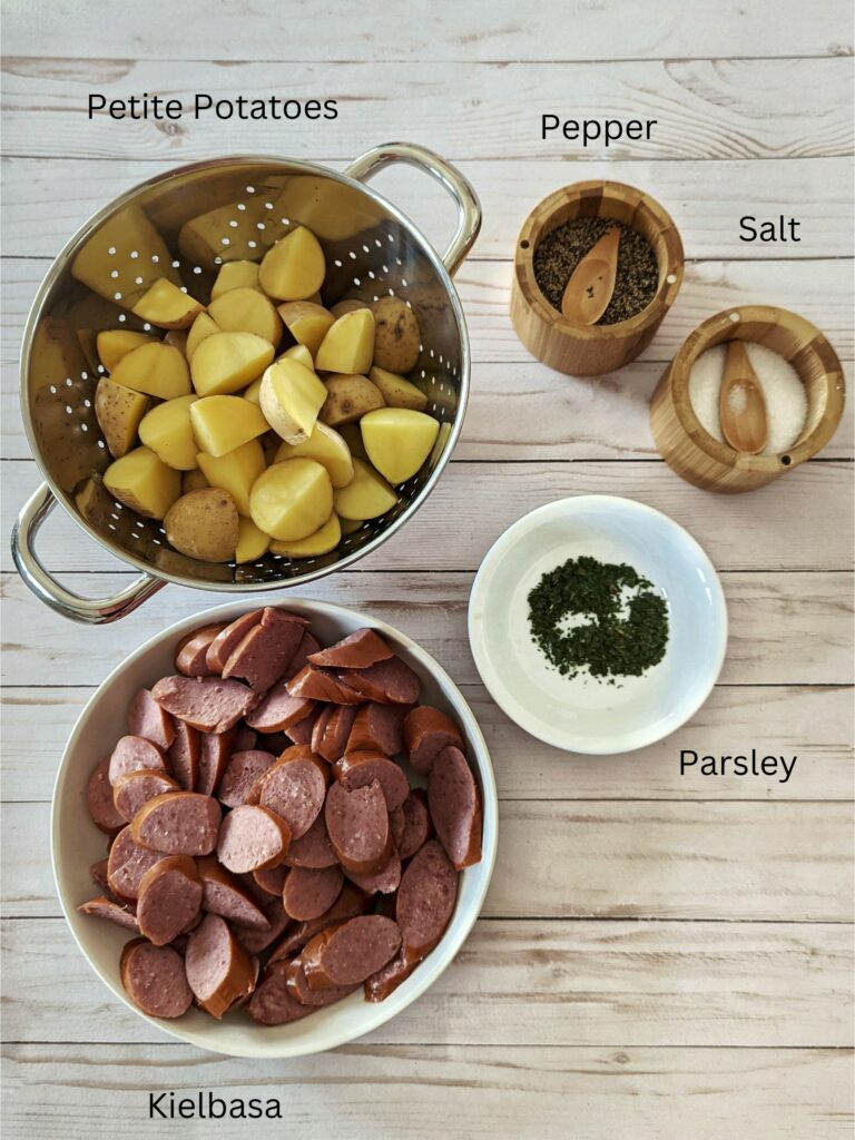 Ingredients for Sheet Pan Kielbasa and Potatoes