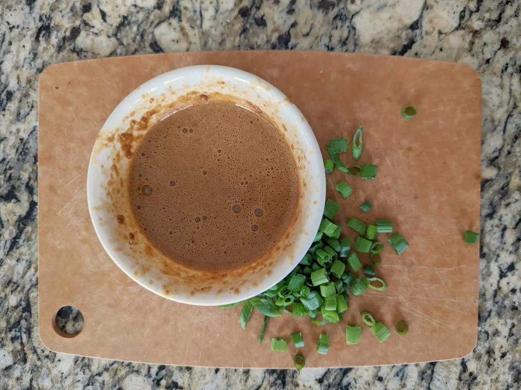 Homemade hoisin sauce in a small bowl.