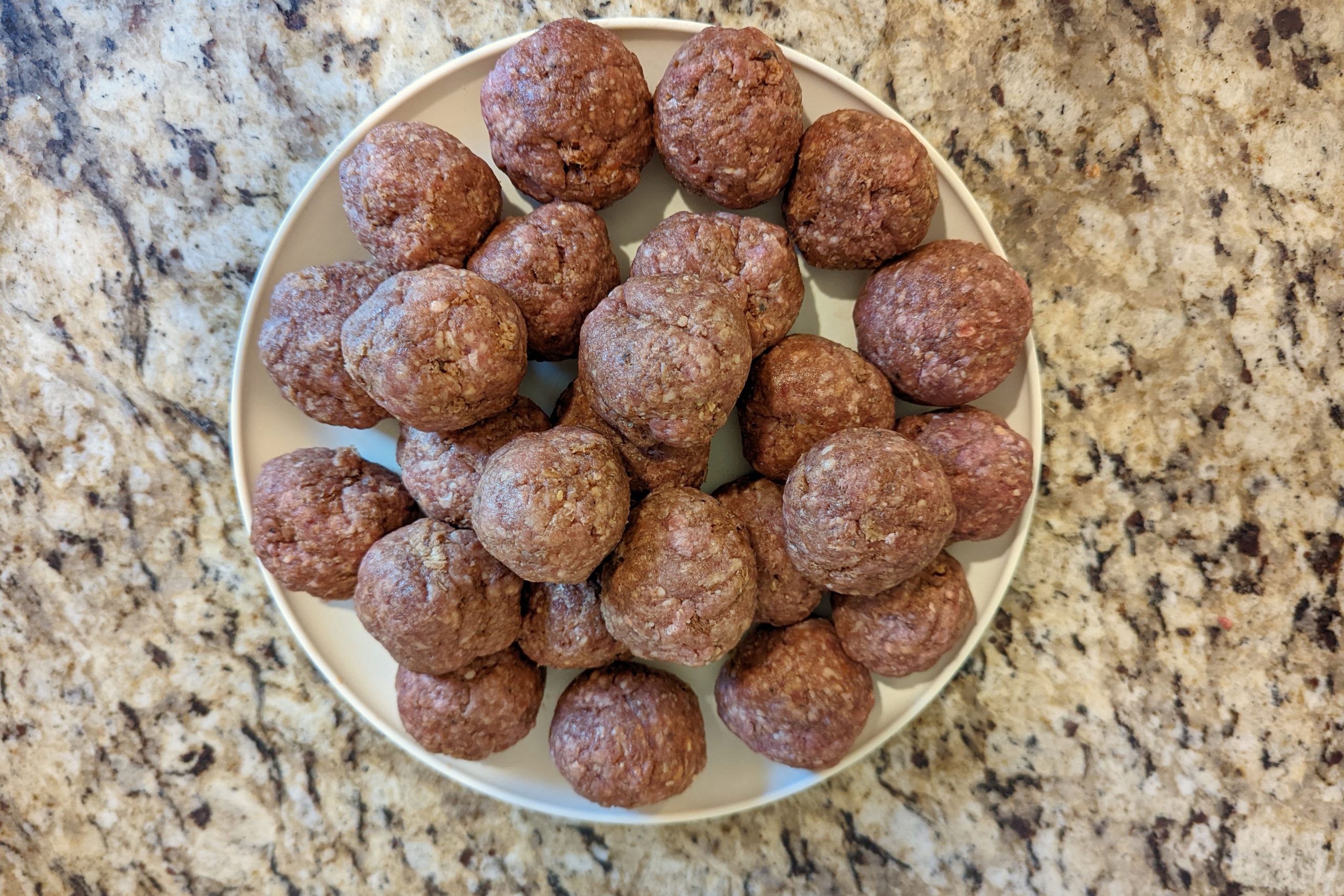 rolled the beef mixture into 1 inch meatballs