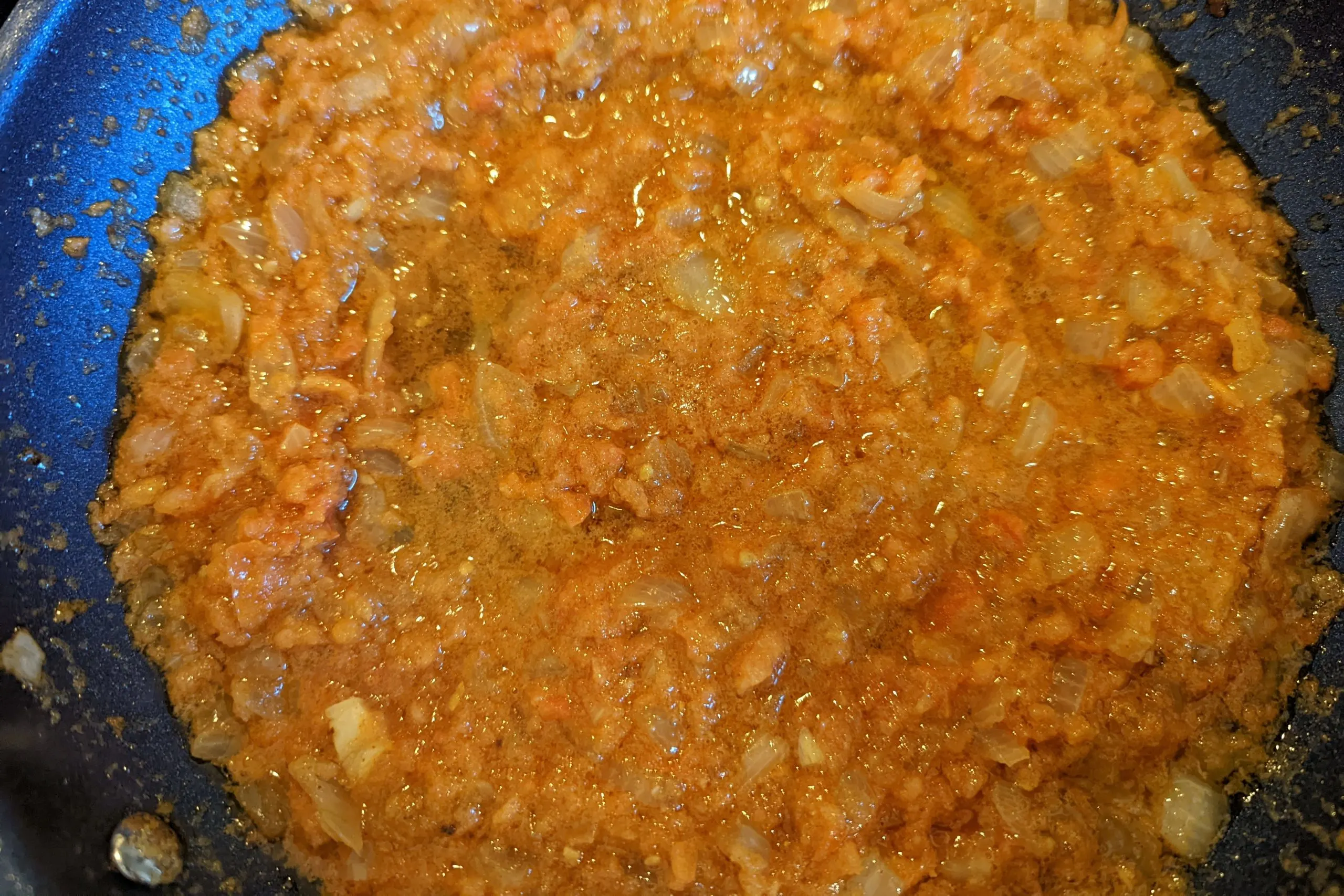 add the tomato mixture to the kefta tagine gravy