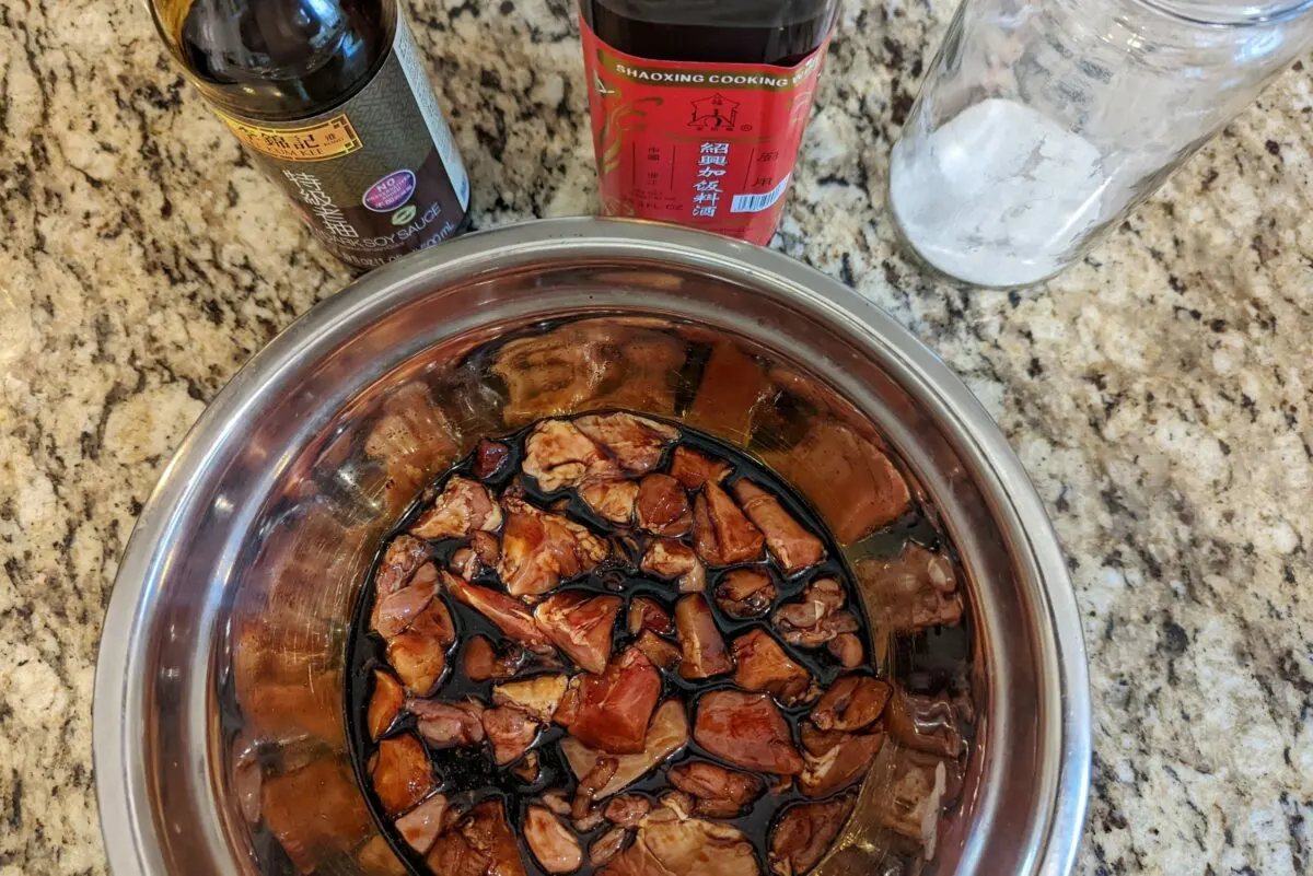 Marinade ingredients in a bowl. 