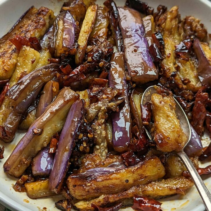 Yuxiang eggplant in a serving dish.
