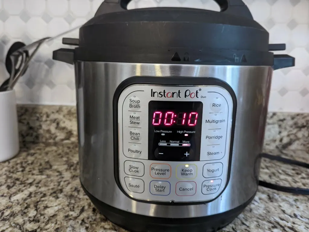 Soup cooking in an Instant Pot.