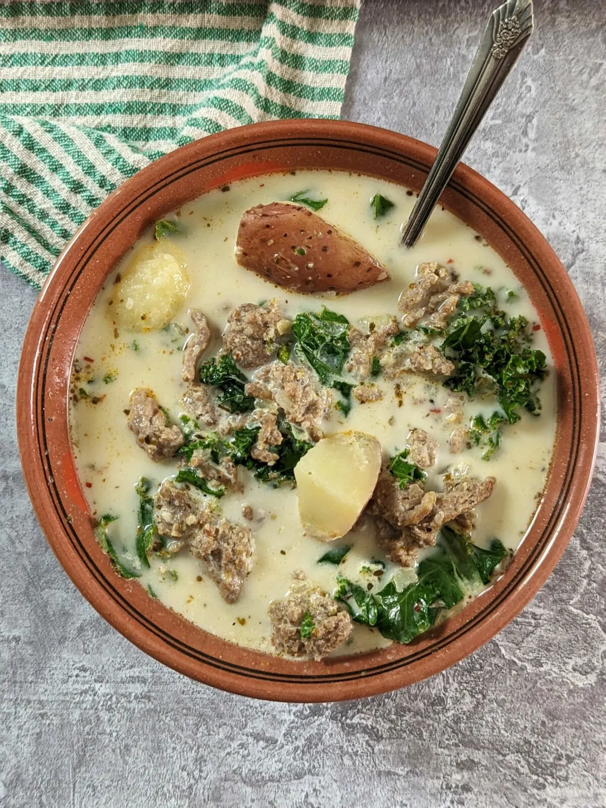 Zuppa Toscana Instant Pot in a bowl.