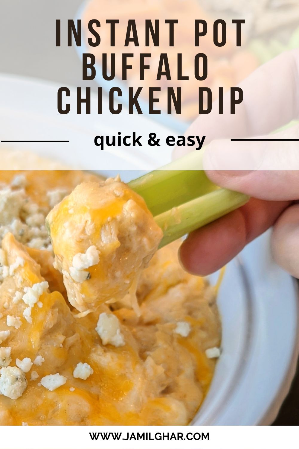 Easy Instant Pot Buffalo Chicken Dip- Ready in 5 Minutes!