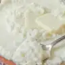 Mashed cauliflower in a bowl.
