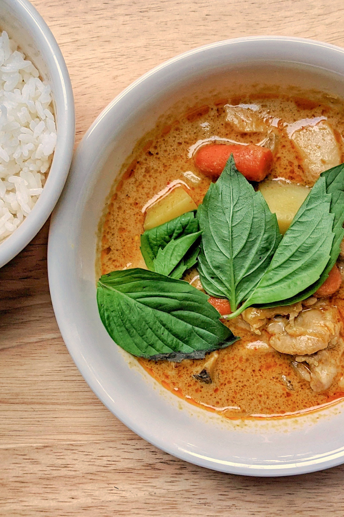 Thai Yellow Chicken Curry in a bowl.