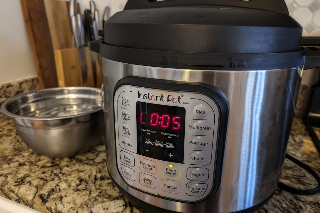 For perfect Instant Pot hard boiled eggs use the 5-5-5 method. The next five is to let it naturally release for 5 minutes.