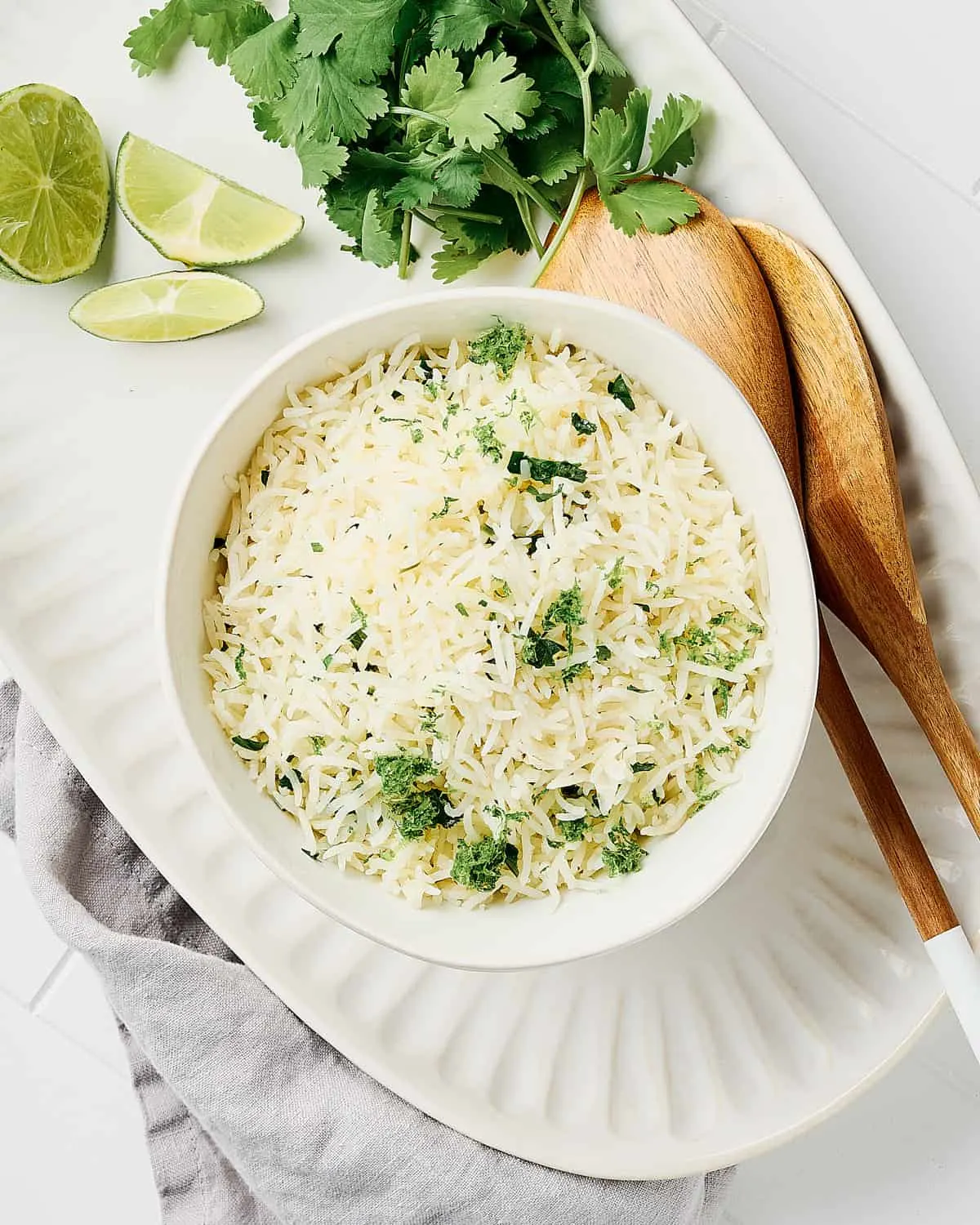 A bowl of cilantro lime rice.