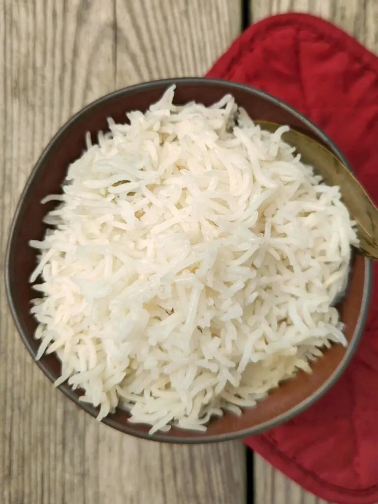 Basmati rice in a bowl. 