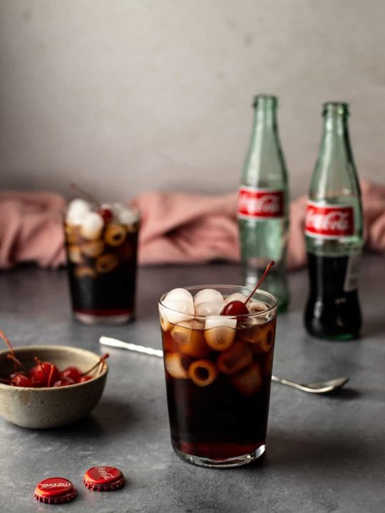 A coke and cherry mocktail recipe.