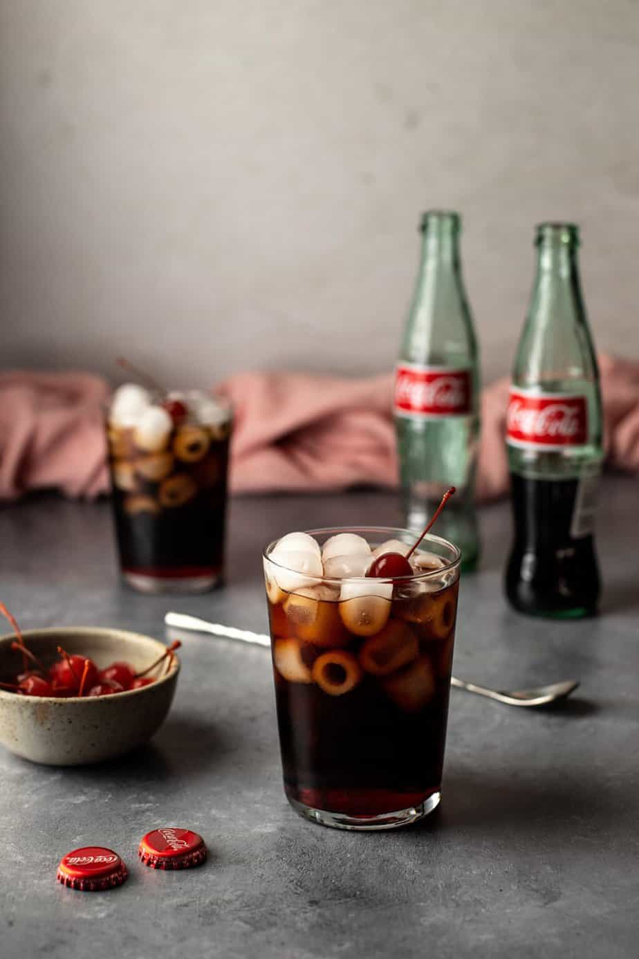 A coke and cherry mocktail recipe.
