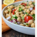 A Pinterest pin for chickpea salad.