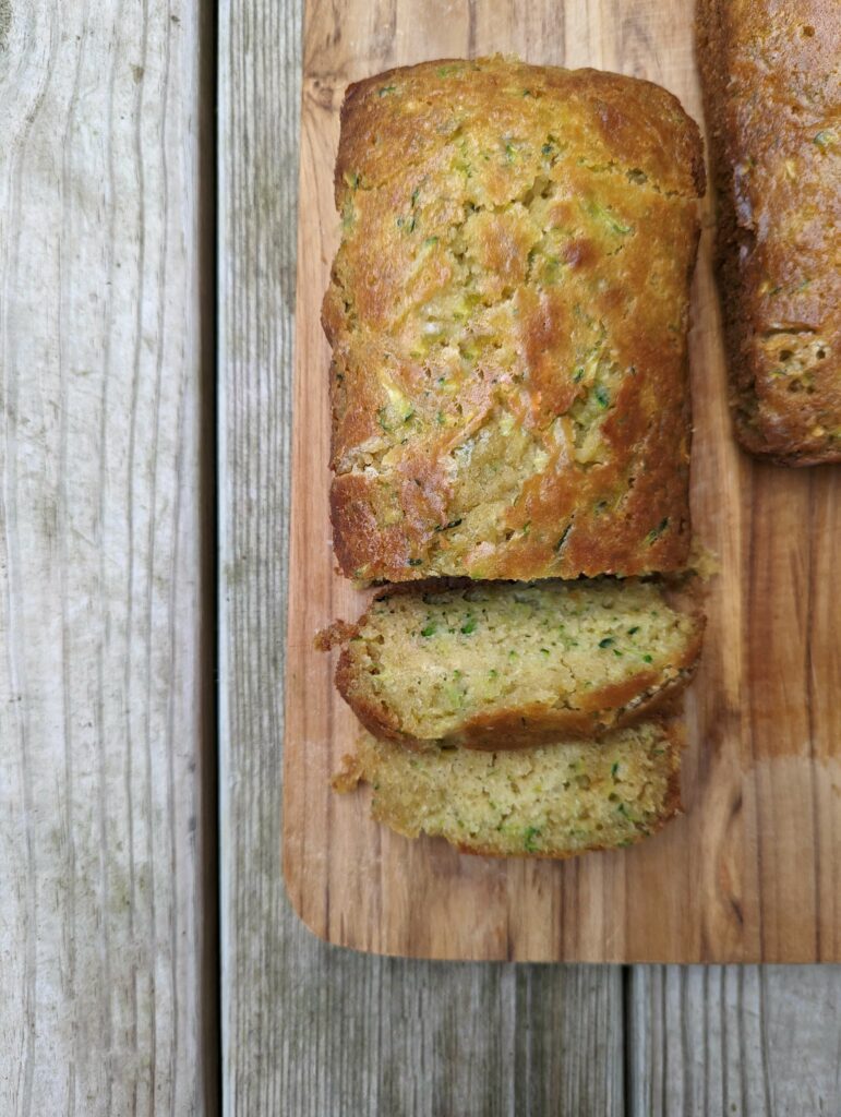 Two loaves of the best zucchini bread recipe.