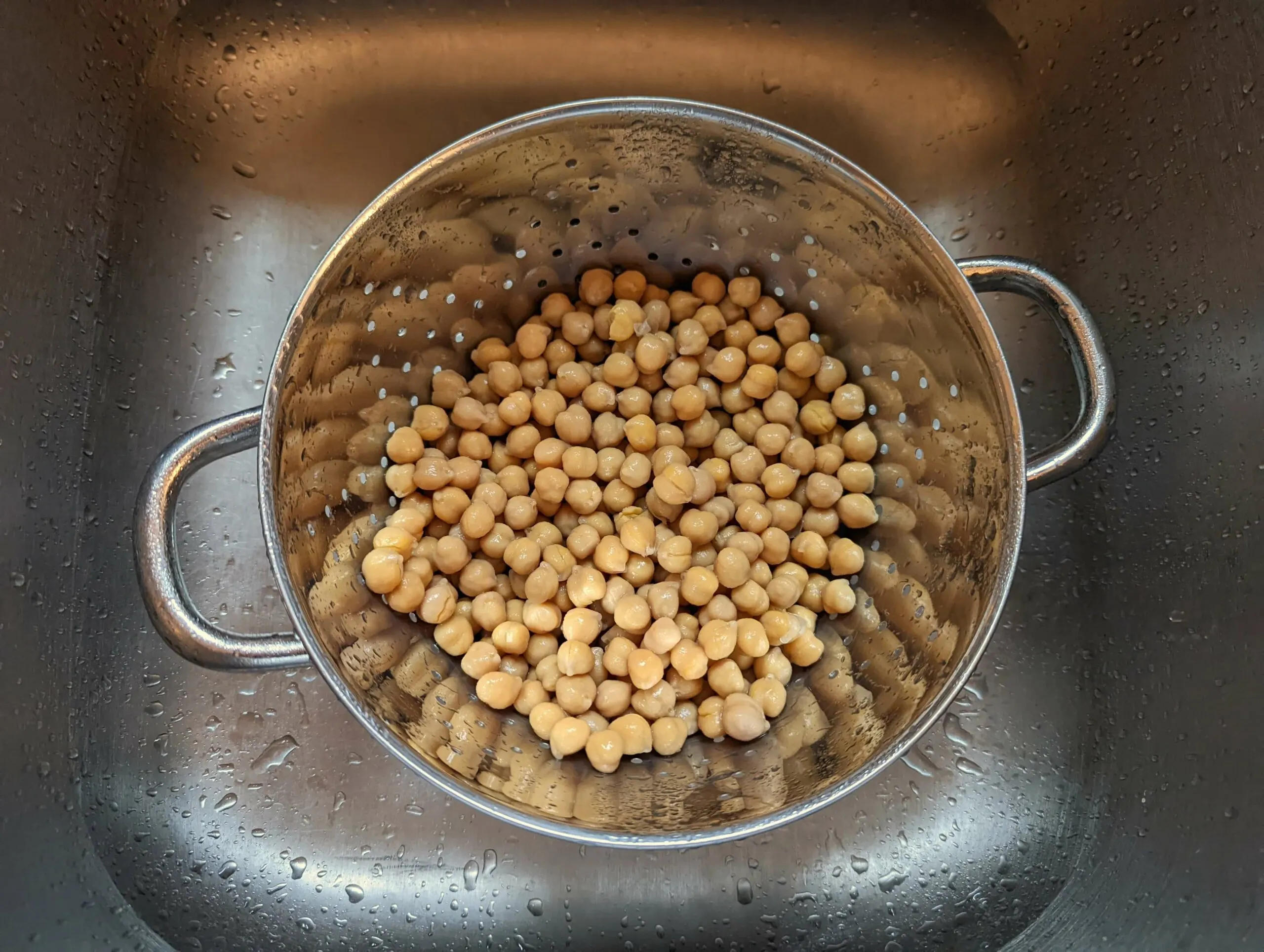 Drain and rinse the chickpeas before using them.