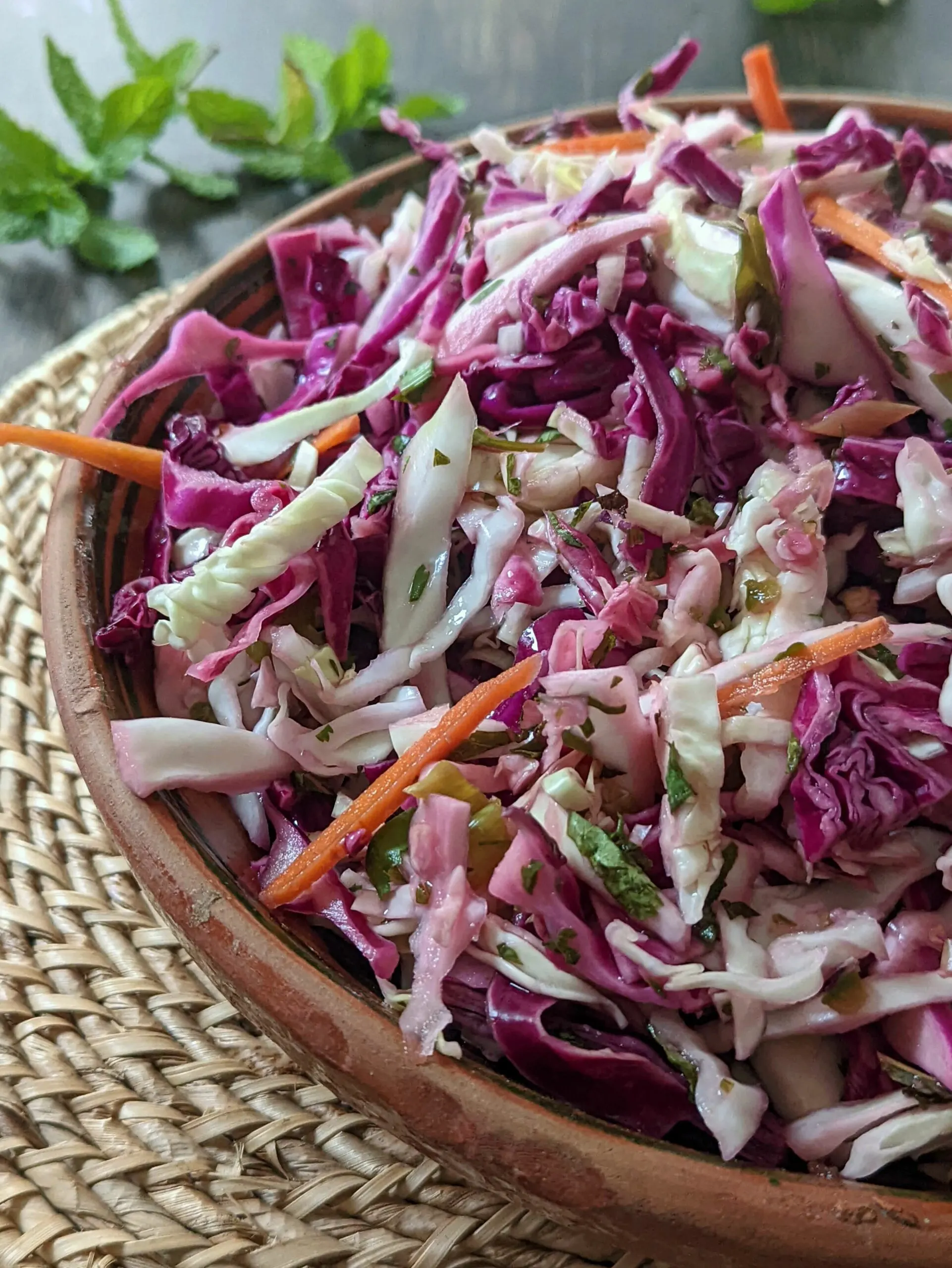 Homemade Coleslaw ready to be served.