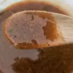 A spoonful of homemade beef gravy.
