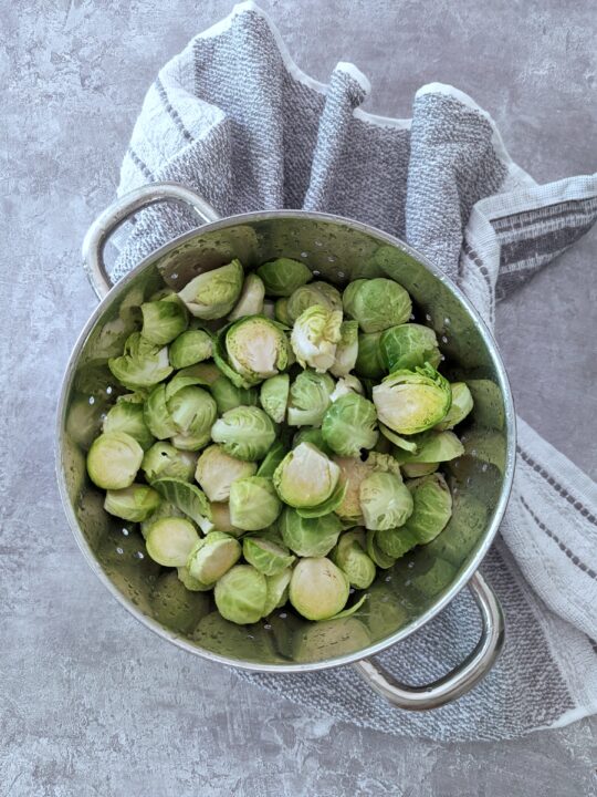 Wash the Brussels sprouts.