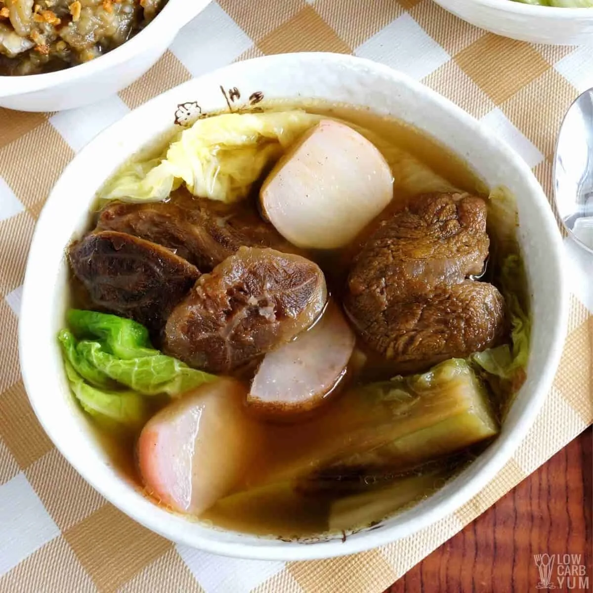 Beef shank bulalo served in a single bowl.