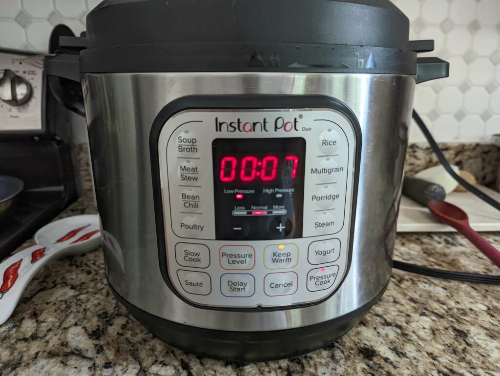 Set the instant pot to high pressure for 7 minutes.