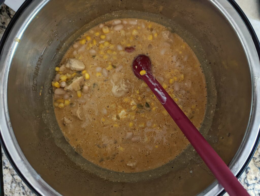 Stir the beans and corn into the broth.