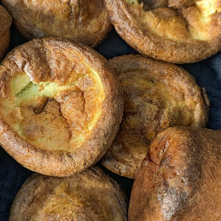 Keto Yorkshire puddings in a serving bowl.