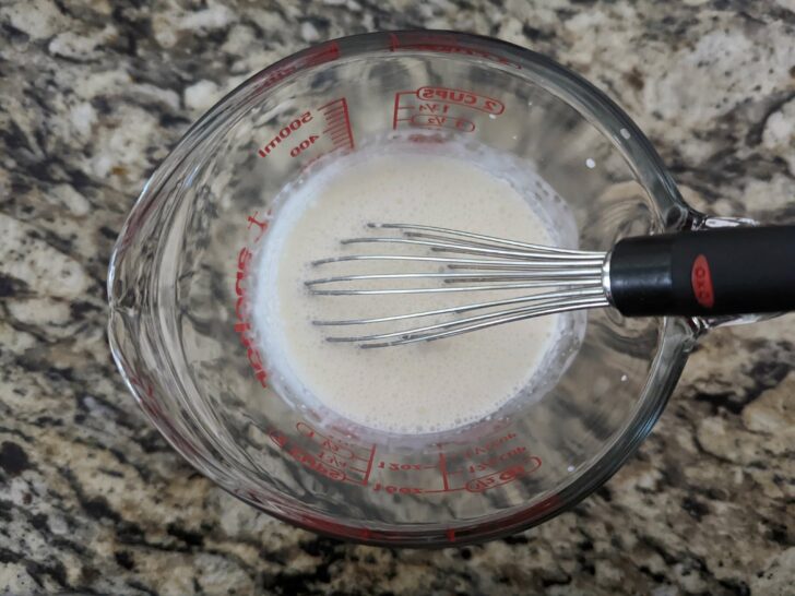 Mix the batter in a large measuring cup.