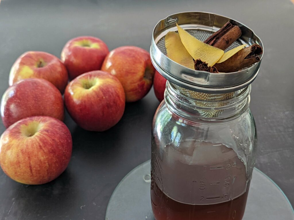 Strain the simple syrup into a glass jar.