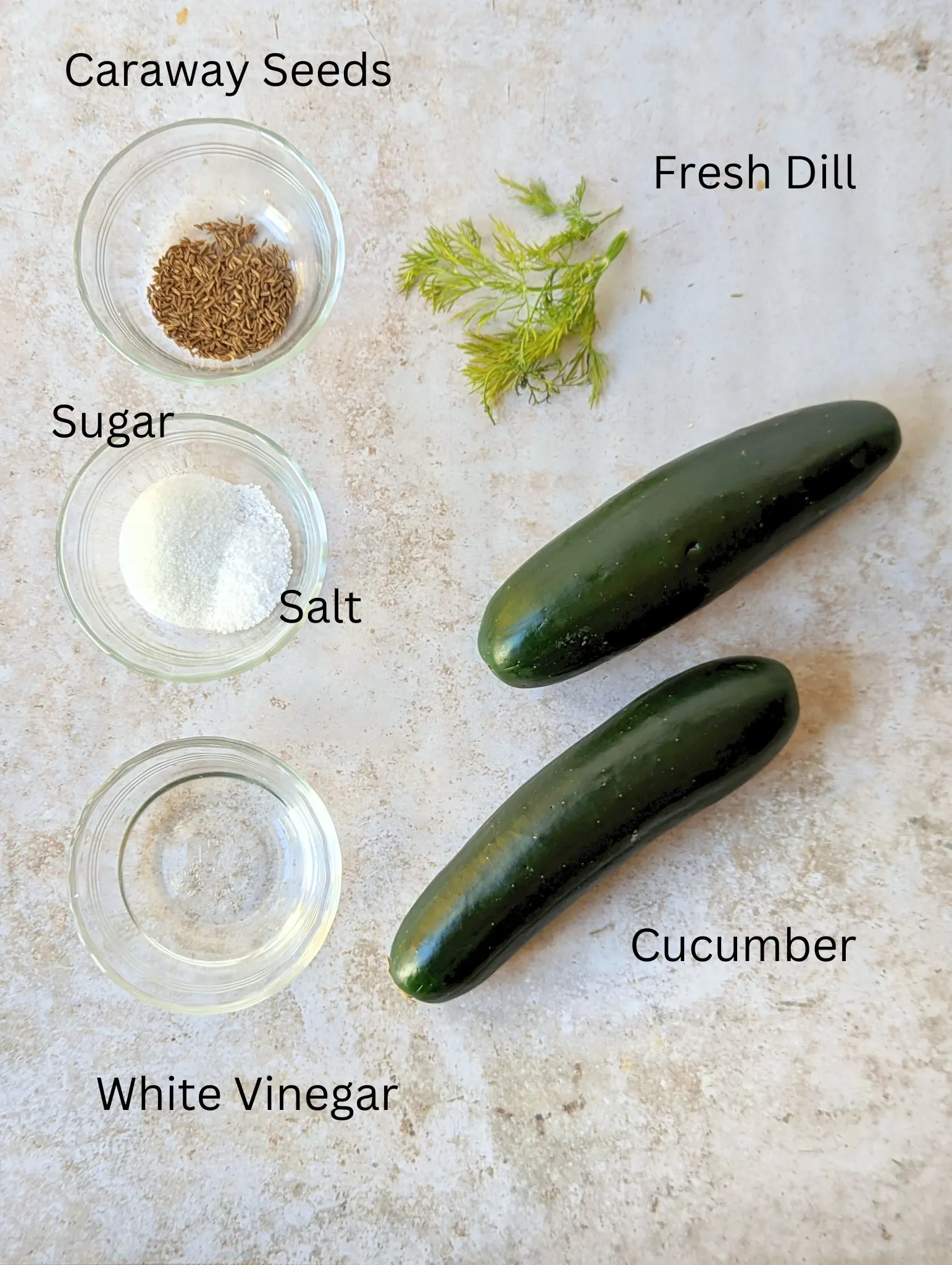 Ingredients needed to make pressgurka.