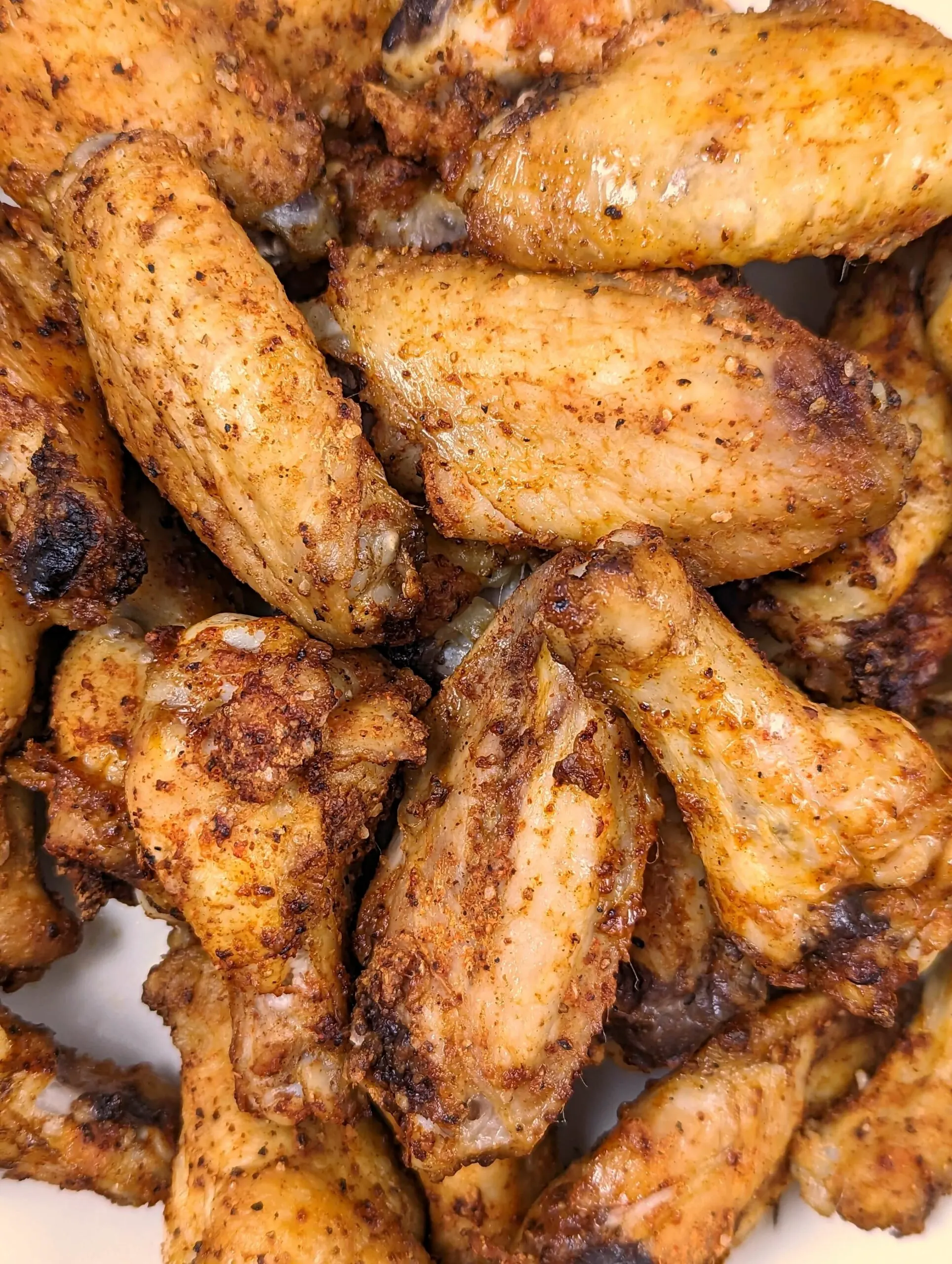 A close up of the chicken wings.
