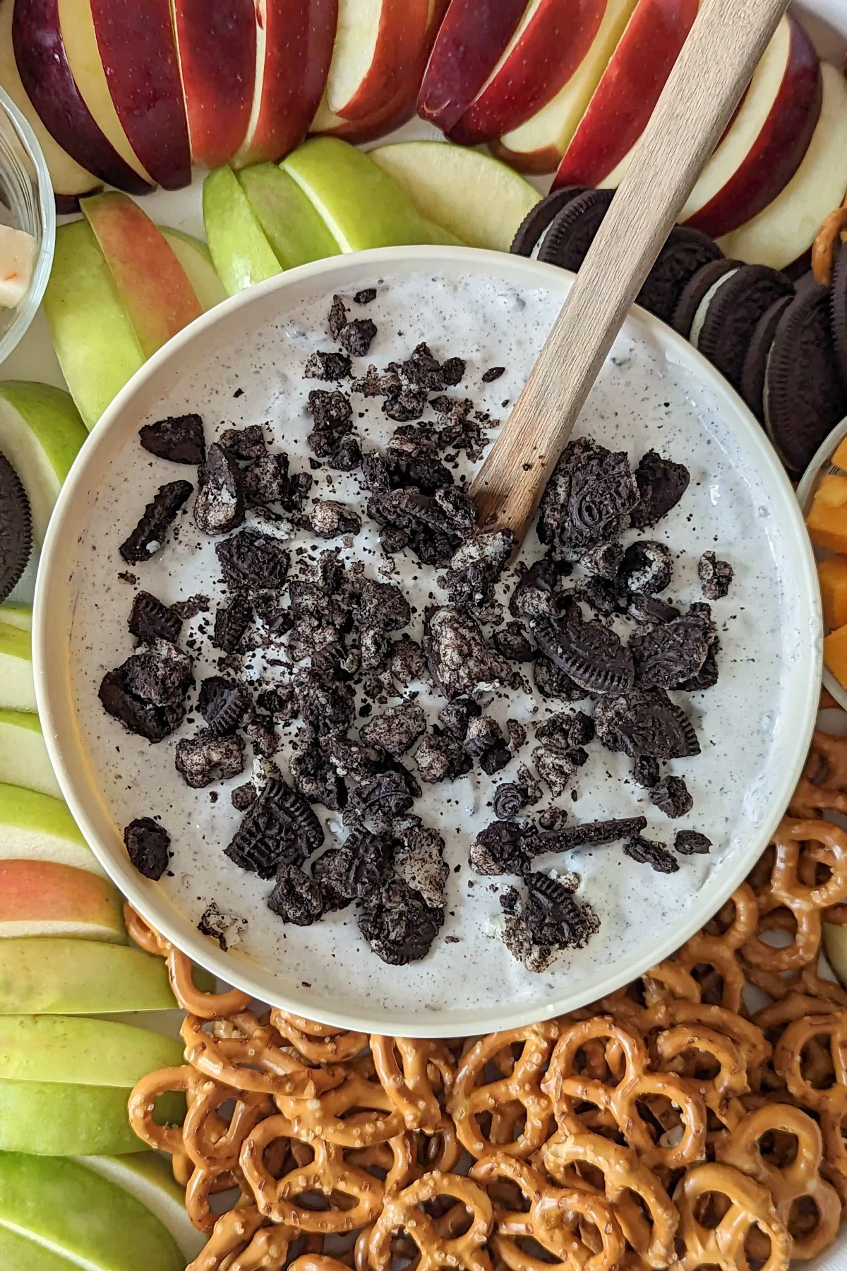 Oreo dip in a serving bowl.