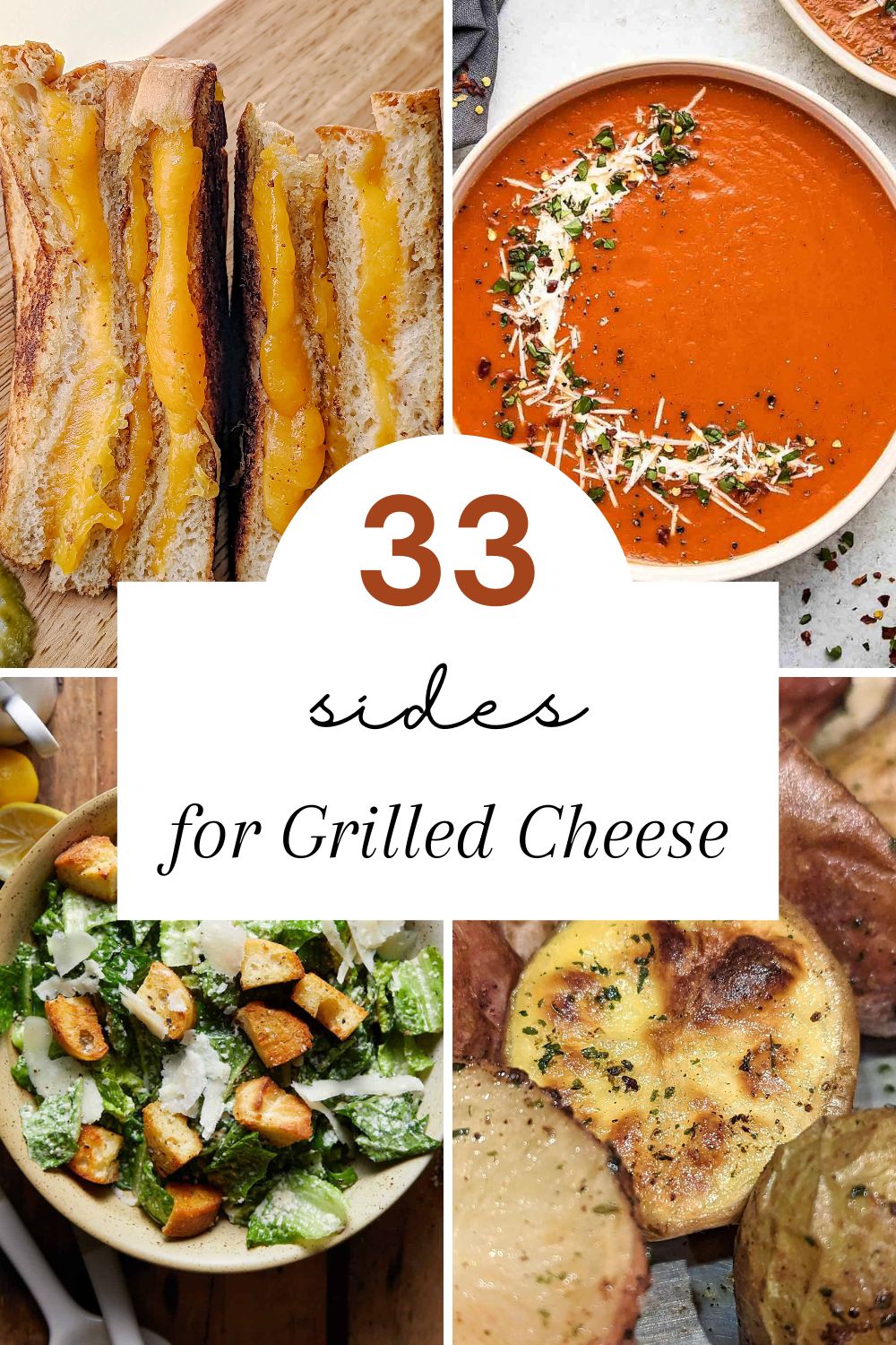 A pinterest pin for what goes with grilled cheese. 