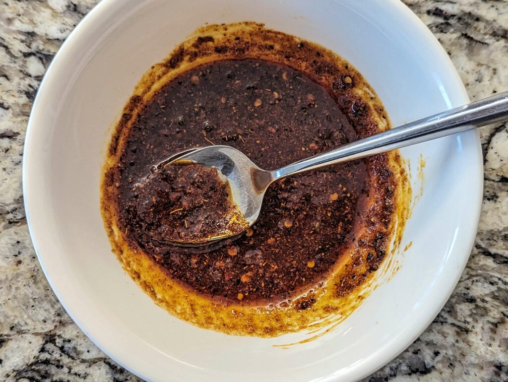 Cajun honey butter in a small bowl.