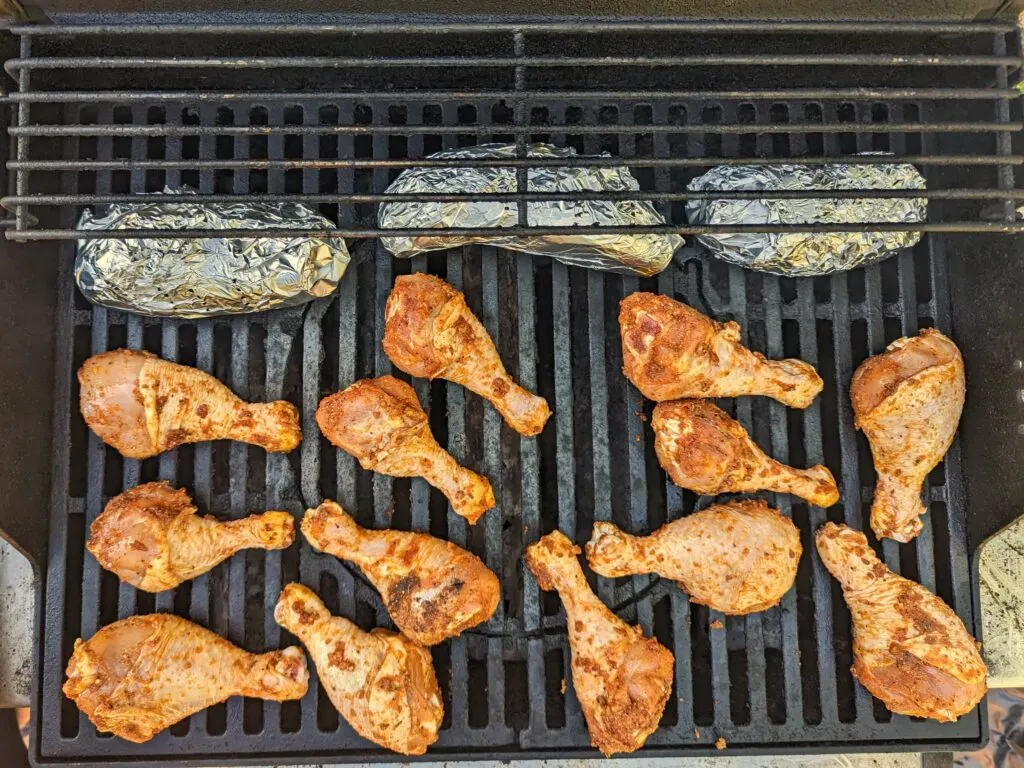 Drumsticks on the grill.