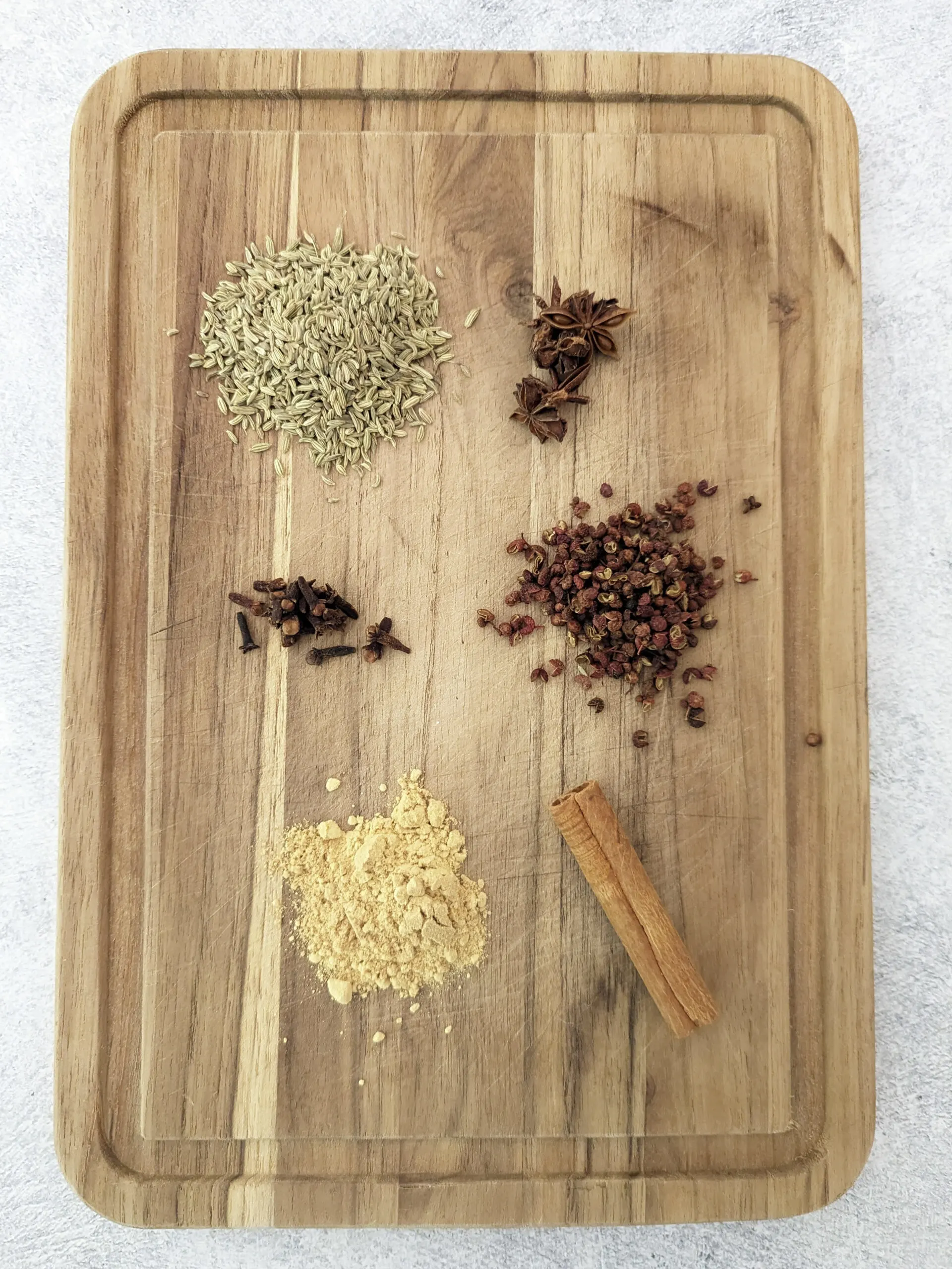 The ingredients for our Chinese 5 spice substitute.