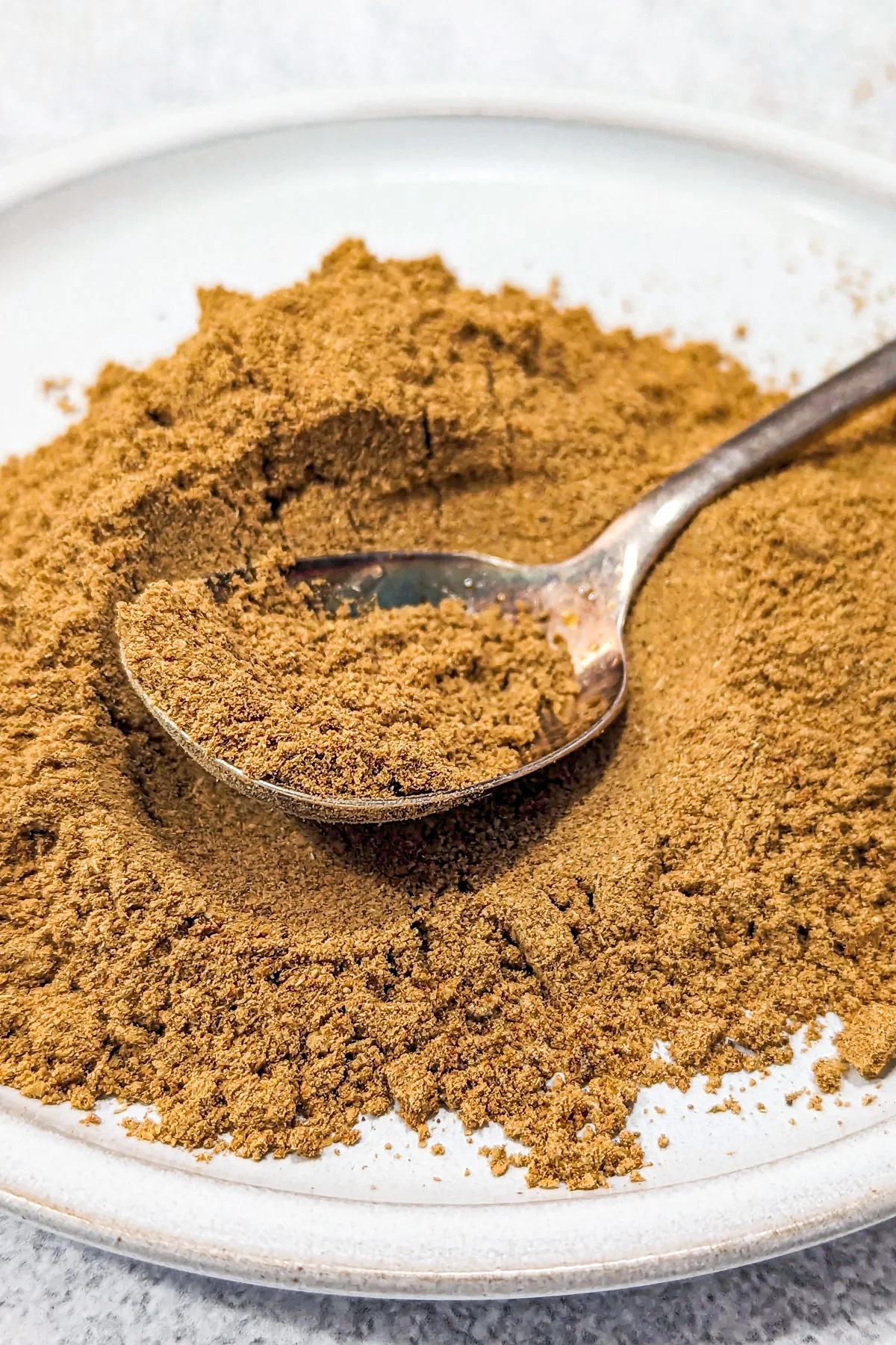 Chinese 5 Spice powder on a spoon.