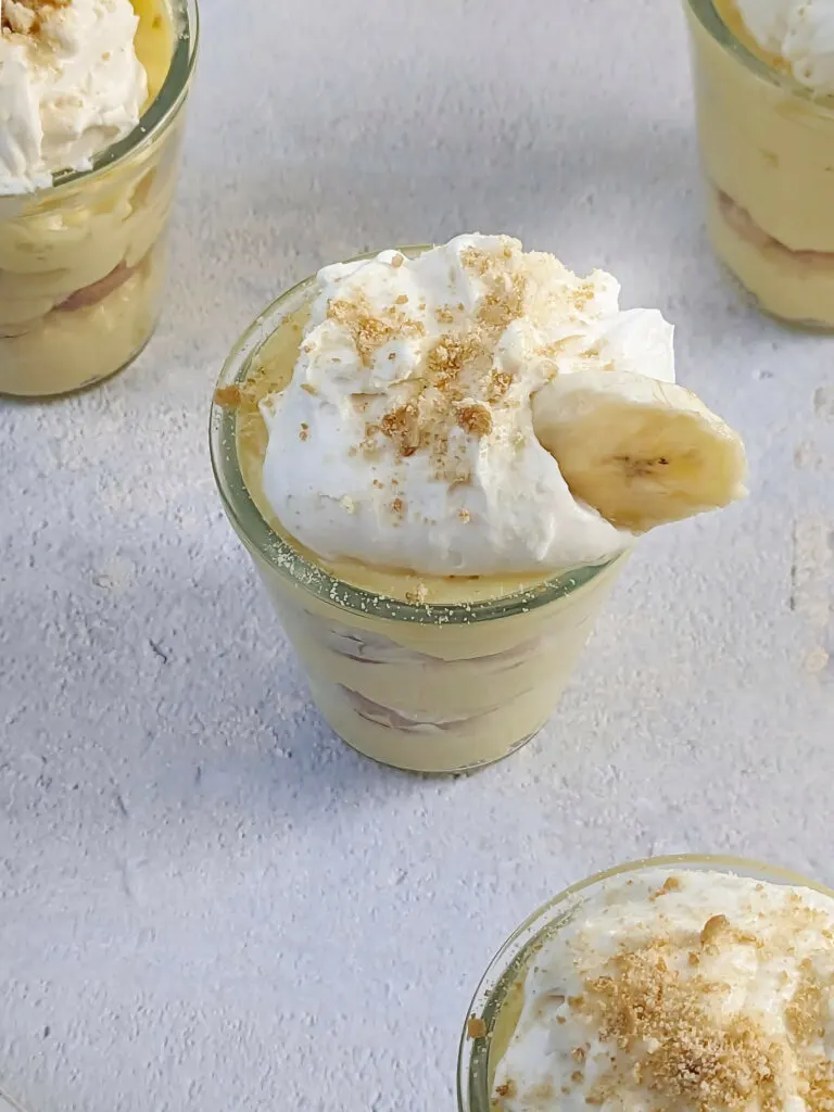 Banana pudding in cups.