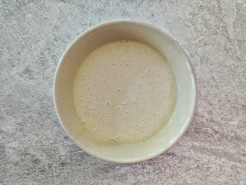 A bowl of the vanilla pudding mixture.
