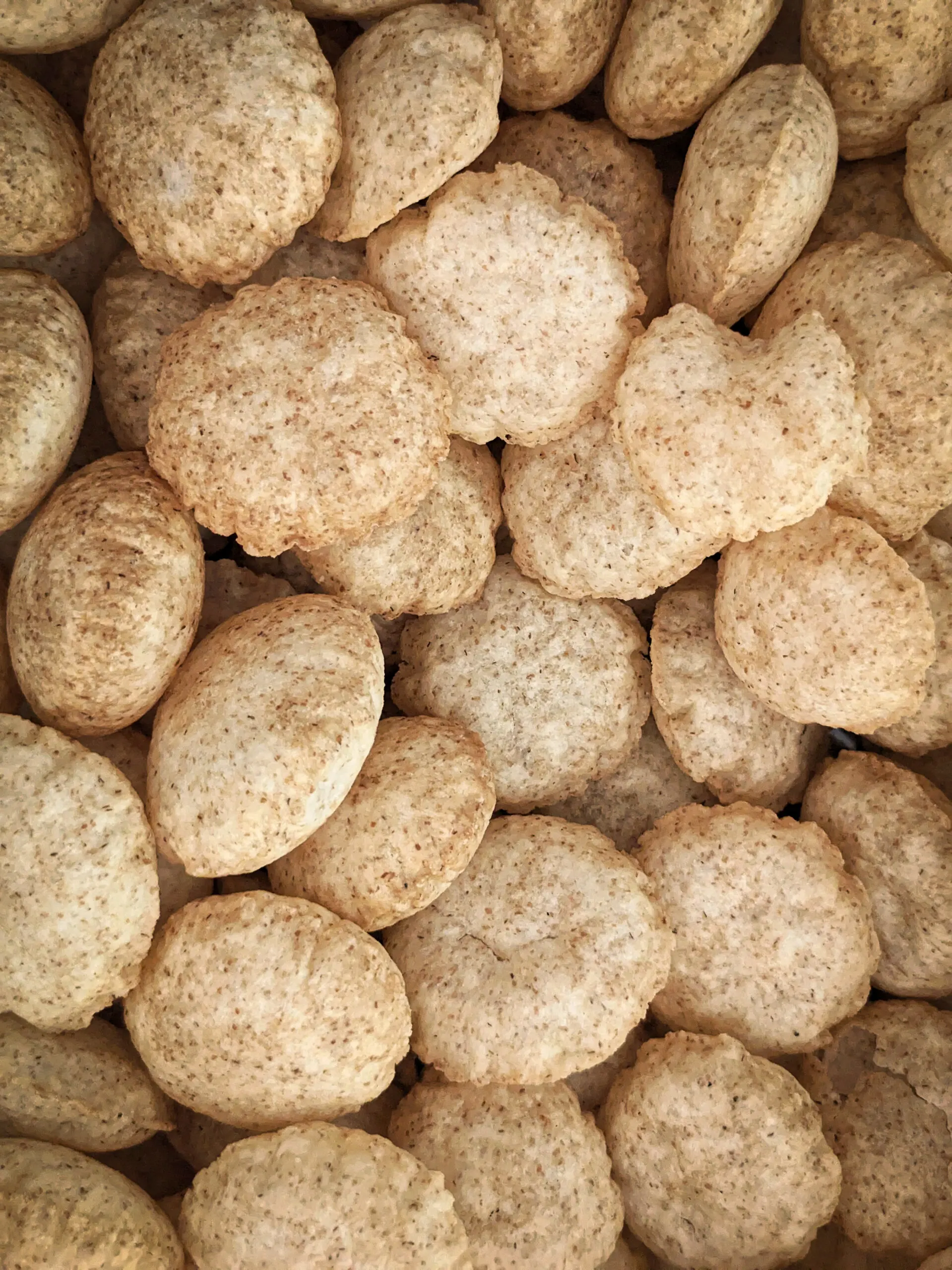 A close up of a bunch of puris.