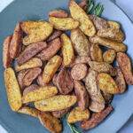 Air Fried Fingerling Potatoes on a plate.