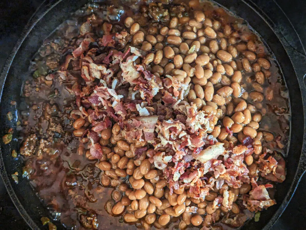 Bacon and beans ground beef mixture.