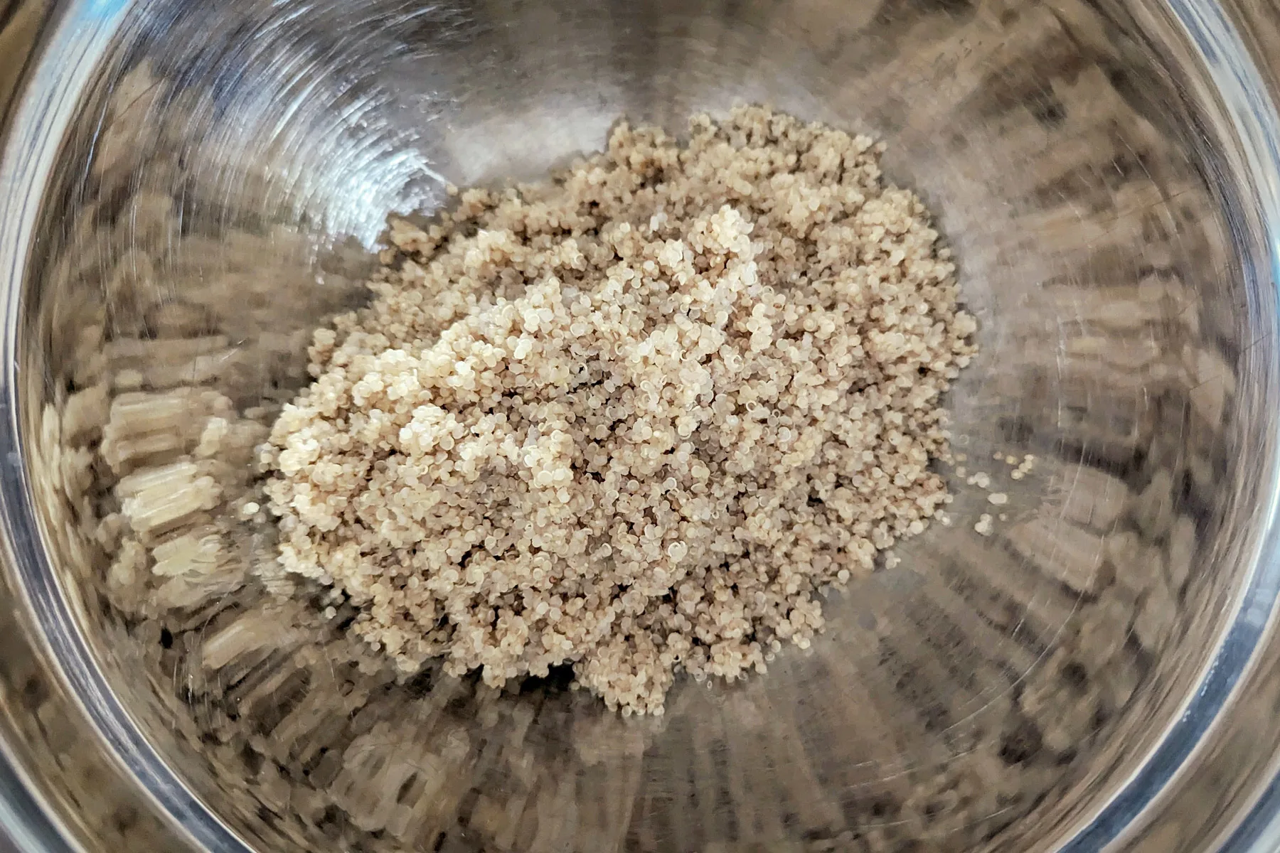 Cooked quinoa in a bowl.