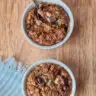 Baked oats without banana in soufflé cups.