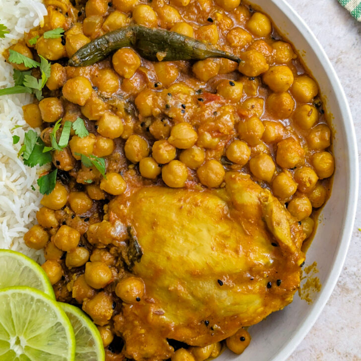 Chana chicken with rice.