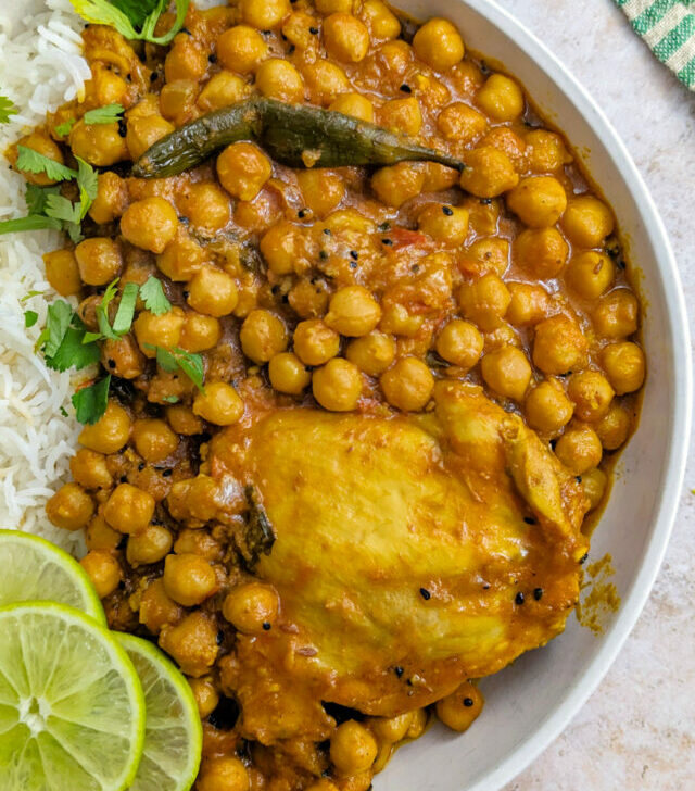 Chana chicken with rice.