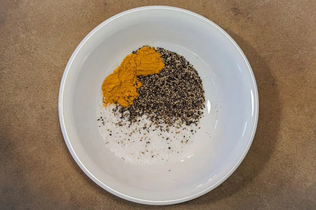 Spices in a small bowl.