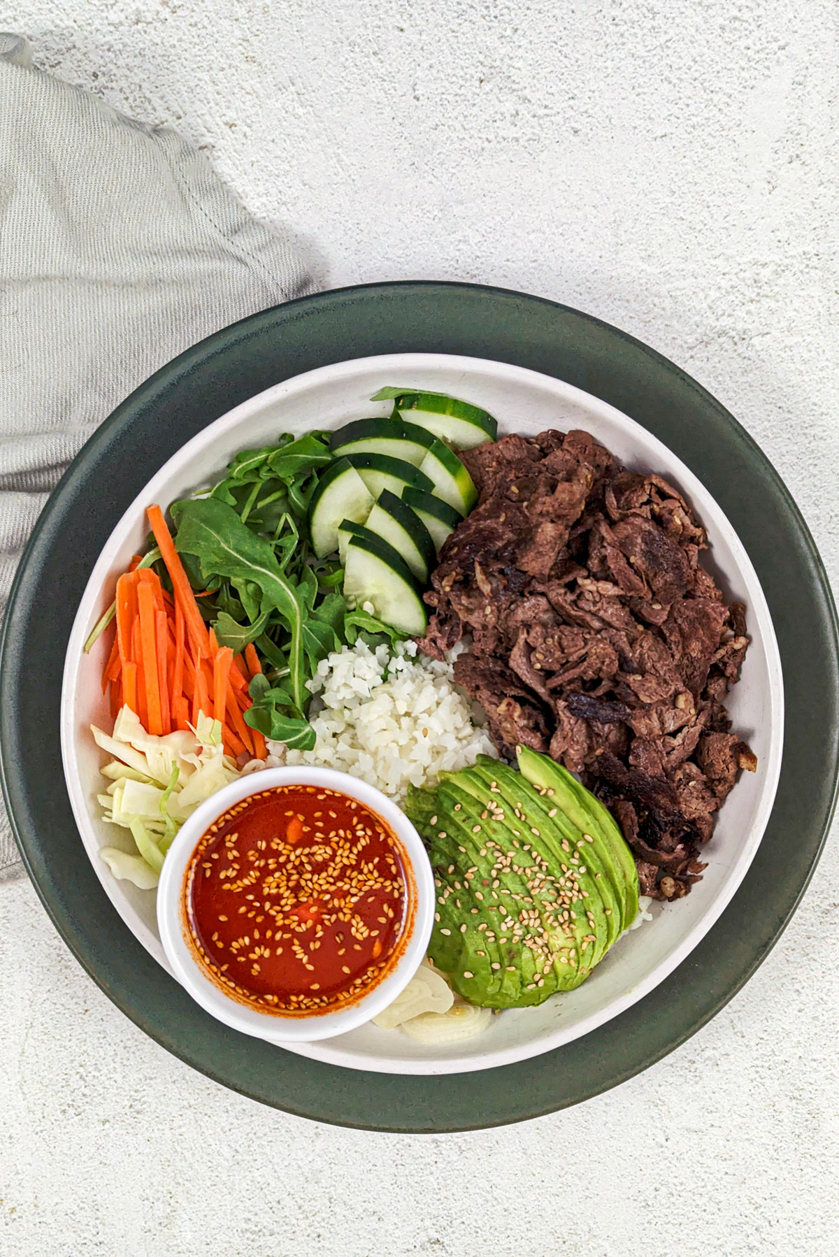 Bulgogi Rice Bowls with all the toppings.
