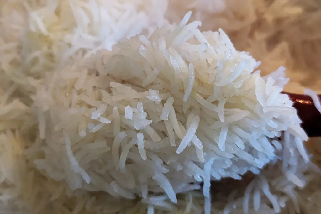 Partially cooked rice.